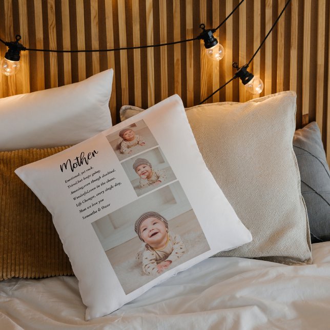 Collage Photo & Best Mor Quote Loely Gift Kudde (Skapare uppladdad)