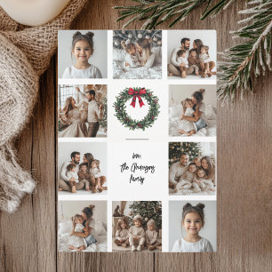 Collage Photo God jul Card   Familj Namn Inbjudningar