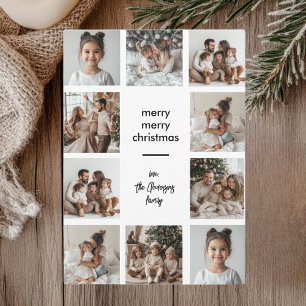 Collage Photo God jul Card   Familj Namn Inbjudningar
