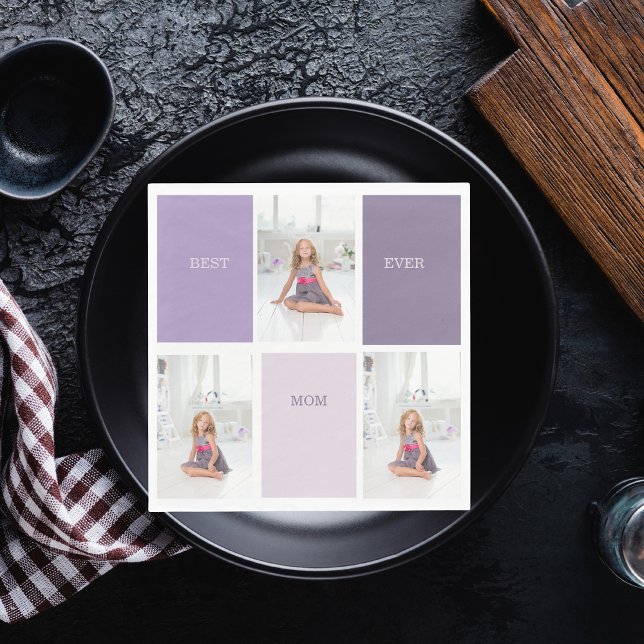 Collage Photo Lila Best Mamma All Gift Pappersservett (Skapare uppladdad)