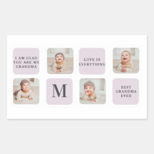 Collage Photo Lila Best Mamma All Gift Rektangulärt Klistermärke
