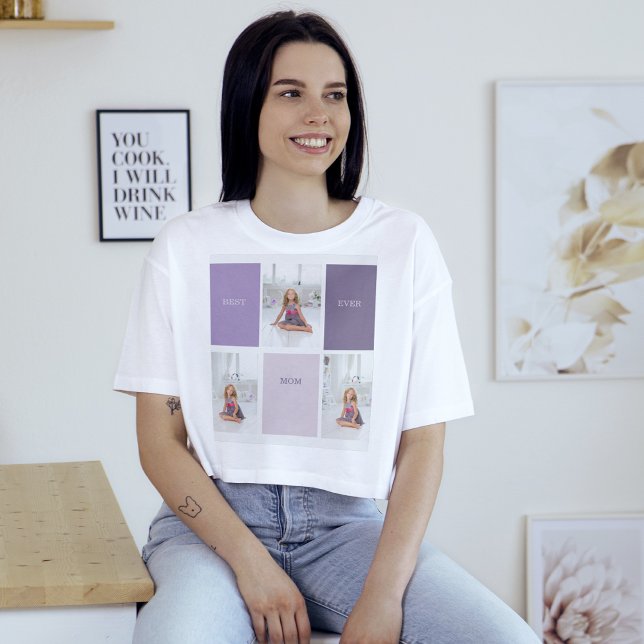 Collage Photo Lila Best Mamma All Gift T Shirt (Skapare uppladdad)