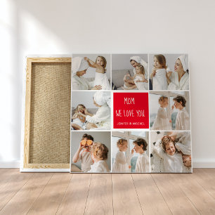 Collage Photo Mamma Red We Kärlek You Best Mor Gif Canvastryck