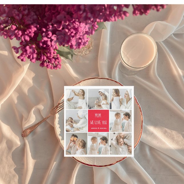 Collage Photo Mamma Red We Kärlek You Best Mor Gif Pappersservett (Skapare uppladdad)