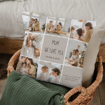 Collage Photo Mamma We Kärlek You - Personlig Kudde<br><div class="desc">Visa Mamma hur mycket hon elak med denna mysiga och meningsfulla Collage Photo "We Kärlek You Mamma"-kudde. Anpassa den med dina favoritfoton i familjen och skapa en hjärtlig keepy som hon ska passa varje dag. Den mjuka utformningen av neutralten passar perfekt in i vilken hemmabruk som helst, skapar den en...</div>