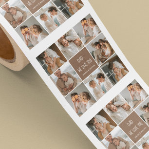 Collage Photo Pappa Vi Kärlek You Lycklig Fars dag Fyrkantigt Klistermärke