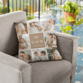 Collage Photo Pappa Vi Kärlek You Lycklig Fars dag Kudde