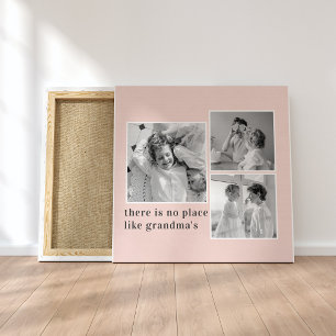 Collage Photo Pastel Rosa Best Grandma Gift Canvastryck