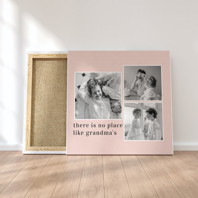 Collage Photo Pastel Rosa Best Grandma Gift Canvastryck (Skapare uppladdad)