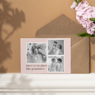Collage Photo Pastel Rosa Best Grandma Gift Helg Vykort