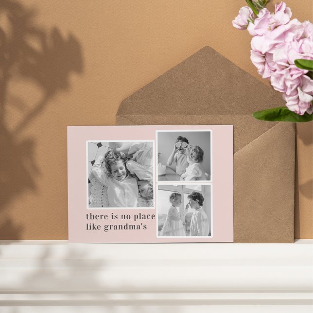 Collage Photo Pastel Rosa Best Grandma Gift Helg Vykort (Skapare uppladdad)