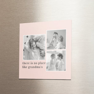 Collage Photo Pastel Rosa Best Grandma Gift Magnet