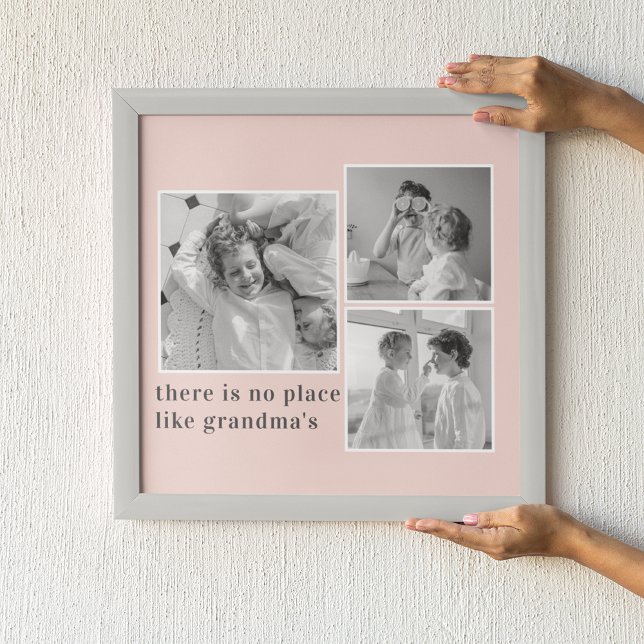 Collage Photo Pastel Rosa Best Grandma Gift Poster (Skapare uppladdad)