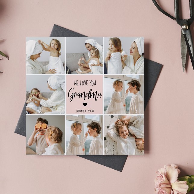 Collage Photo Rosa Vi Kärlek You Grandma Best Gift (Skapare uppladdad)