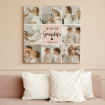 Collage Photo Rosa Vi Kärlek You Grandma Best Gift Canvastryck<br><div class="desc">"Collage Photo Rosa We Kärlek You Grandma Best Gift" kan referera till en känsloladdad gåva och personlig till en mormor. Den här presenten kan innehålla en samling foton som ordnats i ett kollage-format, som ställs in mot en rosa bakgrund för att lägga till en aning värme och femininitet. Kollaget kan...</div>
