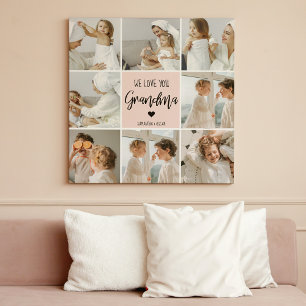 Collage Photo Rosa Vi Kärlek You Grandma Best Gift Canvastryck