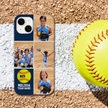 Collage photos Children's Softball Team Blue