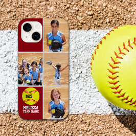 Collage photos Children's Softball Team Red