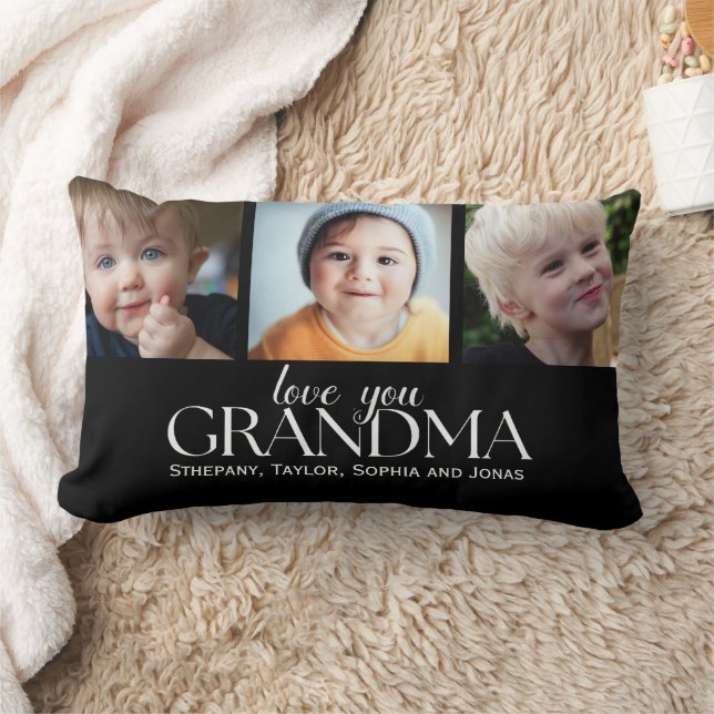 Collage Photos for Grandma Love you Lumbarkudde (Filt)