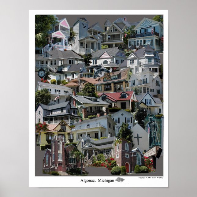 Collage Poster, Algonac Michigan Poster (Framsidan)