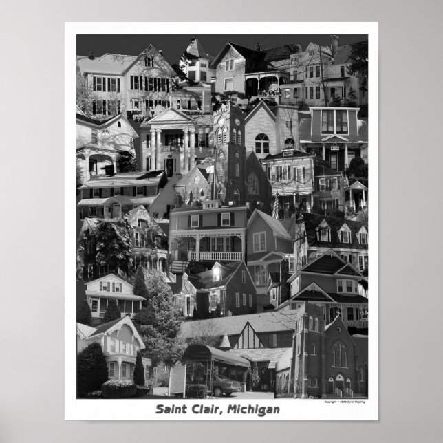 Collage Poster, Saint Clair Michigan Poster (Framsidan)