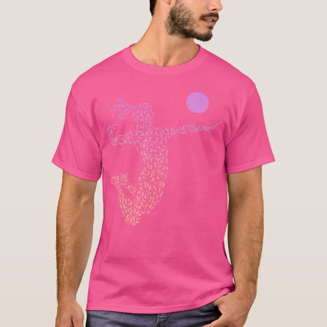 Collage Silhouette Volleyball Player Shirt Womens T (Framsida)