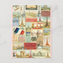Collage souvenirs de Paris Vykort