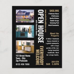 Collage Stil Realtor Open House-reklam Flygblad