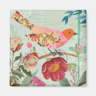 Collage-Stil Songbird Magnet