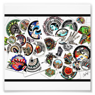 Collage Teckning Fototryck