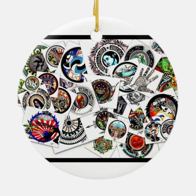 Collage Teckning Julgransprydnad Keramik (Baksidan)