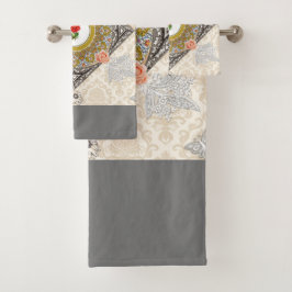 Collage vintage Retro med snöre och blommor