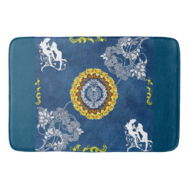 Collage vintage Retro med snöre och blommor Badrumsmatta