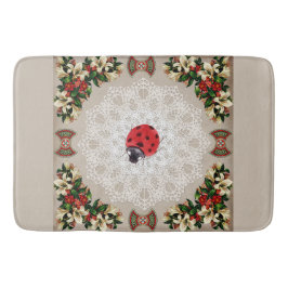 Collage vintage Retro med snöre och blommor Badrumsmatta