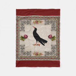 Collage vintage Retro med snöre och blommor Fleecefilt