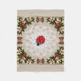 Collage vintage Retro med snöre och blommor Fleecefilt