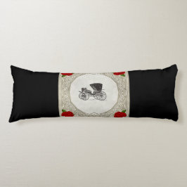 Collage vintage Retro med snöre och blommor Kroppskudde