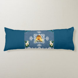 Collage vintage Retro med snöre och blommor Kroppskudde