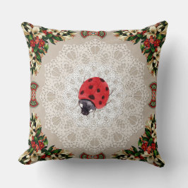 Collage vintage Retro med snöre och blommor Kudde