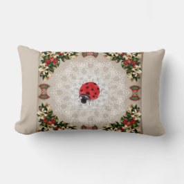 Collage vintage Retro med snöre och blommor Lumbarkudde