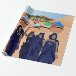 Collage vintage Retro med snöre och blommor Presentpapper