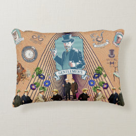 Collage vintage Retro med snöre och blommor Prydnadskudde