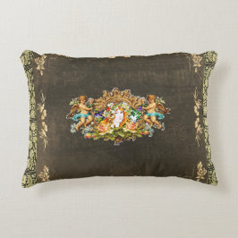 Collage vintage Retro med snöre och blommor Prydnadskudde