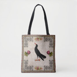 Collage vintage Retro med snöre och blommor Tygkasse