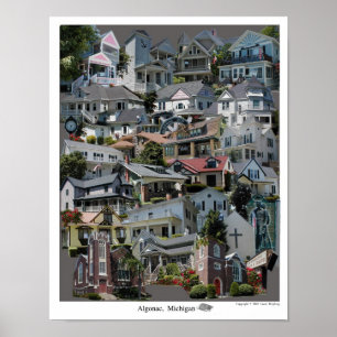 Collageaffisch, Algonac Michigan Poster