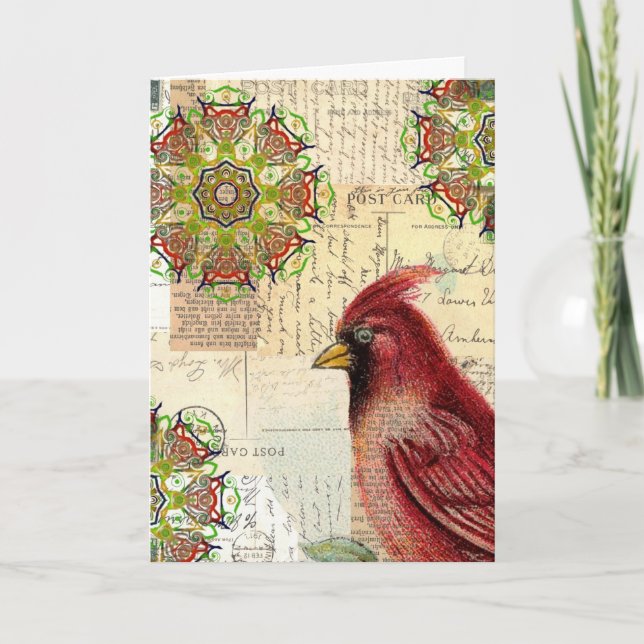 Collaged gammala brev, fars dag kort (Framsida)