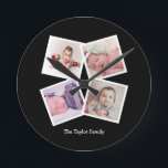 Collagepersonlig för 4 foto rund klocka<br><div class="desc">För Collagepersonligen för 4 foto väggen för mallen tar tid på. tillfoga enkelt ditt eget fotograferar, och text till denna underbara vägg tar tid på. lätt att personifiera. anpassadefotomallen tar tid på från Ricaso - perfekta gåva-idéer</div>