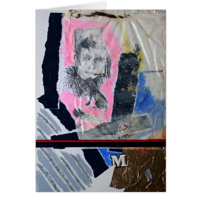 Collages Bruyants Artists Bok fastnade i ditt liv Hälsningskort (Framsidan)