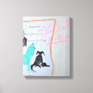 Collages Bruyants Artists Bok Horse and Hund C Canvastryck