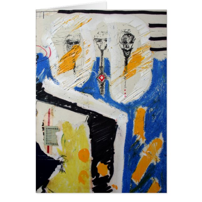 Collages Bruyants Artists Bok Shrunken Head Hälsningskort (Framsidan)